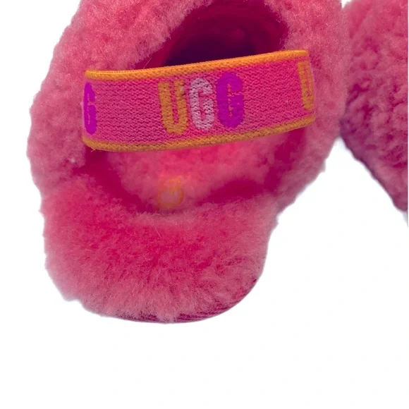 UGG Baby “Fluff Yeah” Sling Back Slide Slippers Size 3-4  Age 1 to 3 - Picture 5 of 6